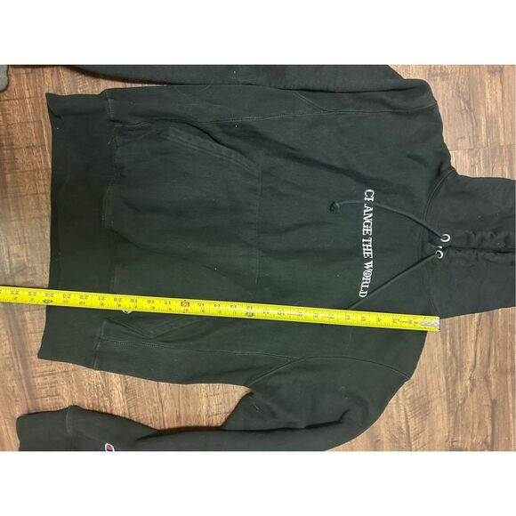 Champion Black Hoodie "Change the World" StL Sz Small  + - Picture 3 of 6